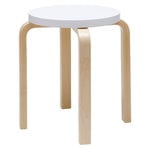 Stools, Aalto stool E60, white - birch, White