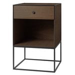 Side & end tables, Frame 49 sideboard with 1 drawer, smoked oak, Brown