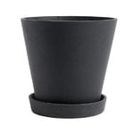 Outdoor planters & plant pots, Flowerpot and saucer, XL, black, Black