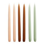 HAY Conical candles, set of 6, nude - caramel - mint