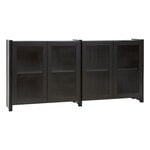 Sideboards & dressers, Classic sideboard with reeded glass doors, black lacquered, Black