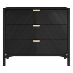 Sideboards & dressers, Marius chest of drawers, wide, black oak, Black