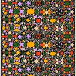 Talvipalatsi fabric, black-yellow-green-purple Talvipalatsi fabric, black-yellow-green-purple