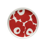 Oiva - Unikko plate 13,5 cm, white - red Oiva - Unikko plate 13,5 cm, white - red