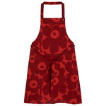 Pieni Unikko apron, red - dark red Pieni Unikko apron, red - dark red