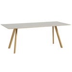 Tables de salle à manger, Table CPH30, 200 x 90 cm, chêne laqué - linoléum blanc cassé, Blanc