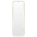 Wall mirrors, Nimbus mirror, rectangular, polished brass, Gold