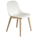 Dining chairs, Fiber side chair, wood base, white-oak, White