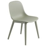 Dining chairs, Fiber side chair, wood base, dusty green, Green