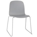 Dining chairs, Visu chair, sled base, grey, Gray