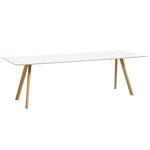Tables de salle à manger, Table CPH30, 250 x 90 cm, chêne laqué - stratifié blanc, Blanc