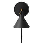 Cast Sconce wall lamp with diffuser, dimmable, black - brass