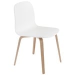 Dining chairs, Visu chair, wood base, oak - white, White