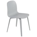 Dining chairs, Visu chair, wood base, grey, Gray