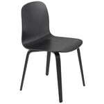 Dining chairs, Visu chair, wood base, black, Black