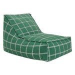 Nobodinoz Vibes Long beanbag, green white windowpane