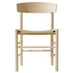 Ruokapöydän tuolit, J39 Mogensen tuoli, saippuoitu pyökki - paperinaru, Luonnonvärinen