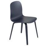 Dining chairs, Visu chair, wood base, midnight blue, Blue