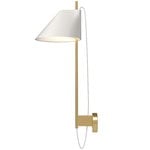 , Yuh wall lamp, brass - white, White