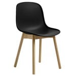 Chaises de salle à manger, Chaise Neu13, soft black - chêne, Noir