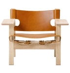 Nojatuolit, The Spanish Chair nojatuoli, konjakki nahka - saippuoitu tammi, Ruskea