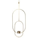 Hanging tealight holder, oval, brass Hanging tealight holder, oval, brass