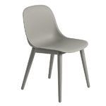 Fiber side chair, wood base, grey Fiber side chair, wood base, grey
