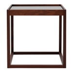 Cube table, smoked oak - smoked glass