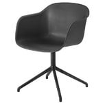 Office chairs, Fiber armchair, swivel base, black, Black