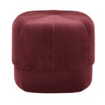 Poufs & ottomans, Circus pouf, small, dark red velour, Red