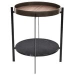 Side & end tables, Deck table 50 cm, walnut - black marble, Brown
