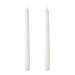 Candles, LED taper candle, 2 pcs, nordic white, White