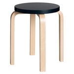 Aalto stool E60, black - birch