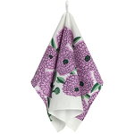 Pieni Primavera kitchen towel, off white-violet-green Pieni Primavera kitchen towel, off white-violet-green