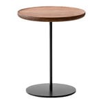 Beistelltische, Pal Tisch, 37,5 cm, Stahl Schwarz – Nussbaum geölt, Braun