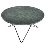 Coffee tables, O table, black - green marble, Green