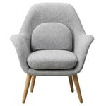 Armchairs & lounge chairs, Swoon Lounge Petit armchair, Hallingdal 65 130 - oiled oak, Grey