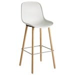 Neu 12 bar stool, cream white - oak - steel