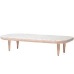 Tavolino Fly SC5, rovere oliato bianco - marmo di Carrara