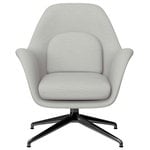 Armchairs & lounge chairs, Swoon Lounge Petit armchair, swivel base, Sunniva 2 717 - black, Grey
