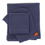 Ekobo Baby hooded towel and wash cloth set, midnight blue