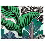 Kaalimetsä coated cotton placemat, white-green-purple Kaalimetsä coated cotton placemat, white-green-purple