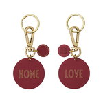 LOVE/HOME key ring, bordeaux