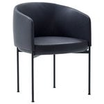 Armchairs & lounge chairs, Bonnet Dining chair, aniline leather, Black
