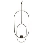 Hanging tealight holder, oval, black Hanging tealight holder, oval, black