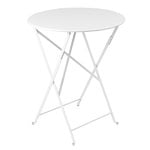 Tables de jardin, Table Bistro, 60 cm, coton blanc, Blanc