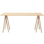Dining tables, Linear table top, 165 x 88 cm, white oiled oak, Natural