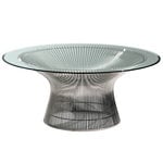 Coffee tables, Platner coffee table, nickel - clear glass , Transparent