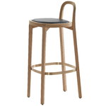 Siro+ bar stool 75 cm, oak - black leather Siro+ bar stool 75 cm, oak - black leather