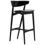 Bar stools & chairs, No 7 bar stool, 75 cm, black - black leather, Black